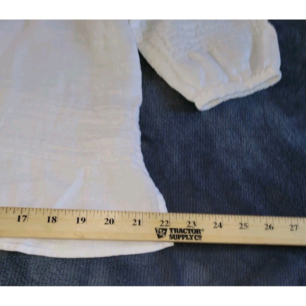 2 Ann Taylor Factory Linen Off Shoulder Tops White Top And Navy Top Sz Medium - Picture 3 of 13